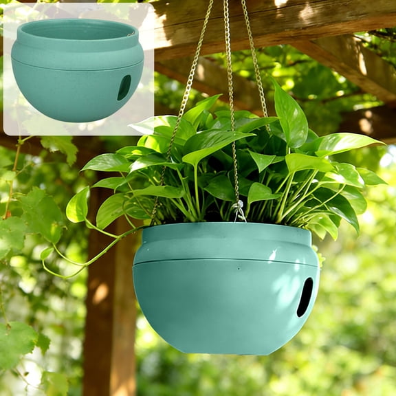 Plastic Garden Hanging Pot Simulation Plants Artificial Flower Hanging Flower Basket with Hidden Handle Durable Waterproof for Succulents Ivy Indoor Outdoor Decor