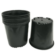 Plastic Garden Nursery Pots, Black, Set of 10