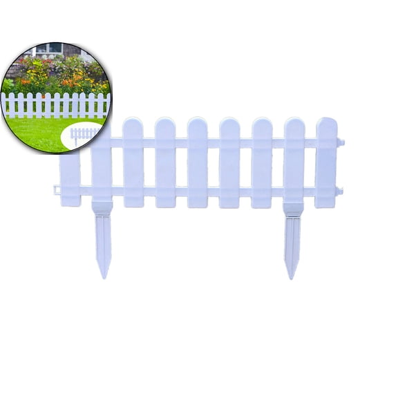 Plastic Garden Picket Fence, Garden Edging Decorative Border, Decorative Garden Fence, 7.8x6.7 Inches
