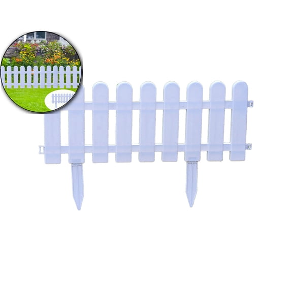 Plastic Garden Picket Fence, Garden Edging Decorative Border, Decorative Garden Fence, 7.8x6.7 Inches