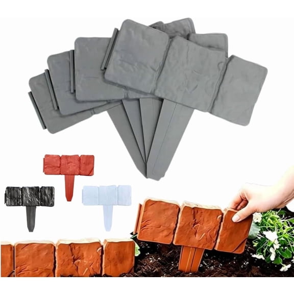 Plastic Garden Retaining Fence, No Dig Interlocking Landscape Edging Border