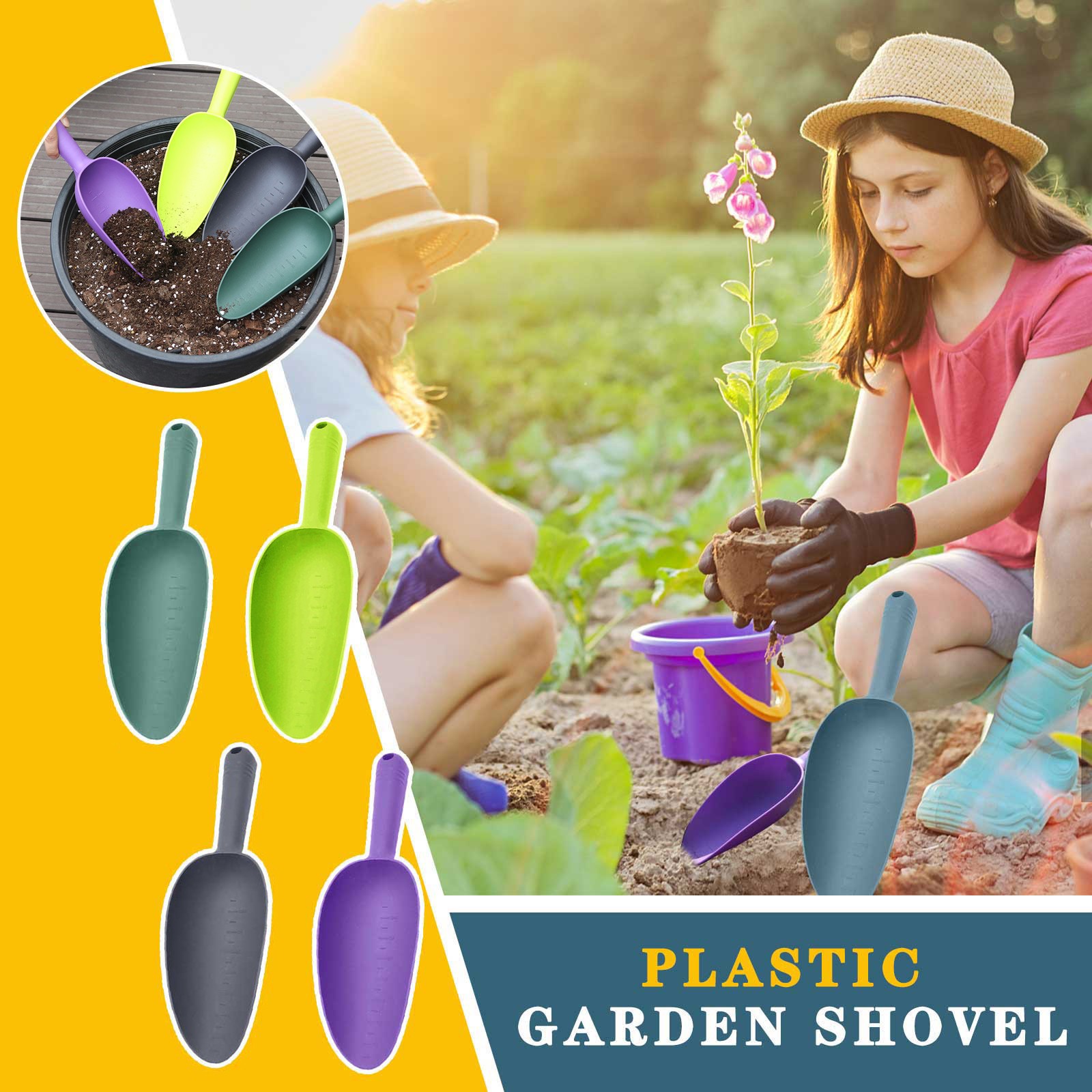 Plastic Garden Shovel Plant Hand Shovel Trowels, Bonsai Soils