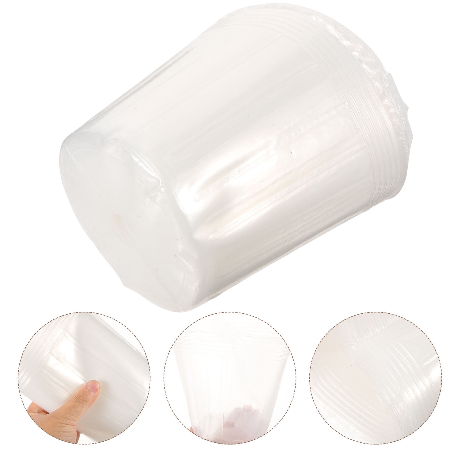 FRCOLOR Nursery Pot Liner Plastic Transparent 10Pcs - Walmart.com