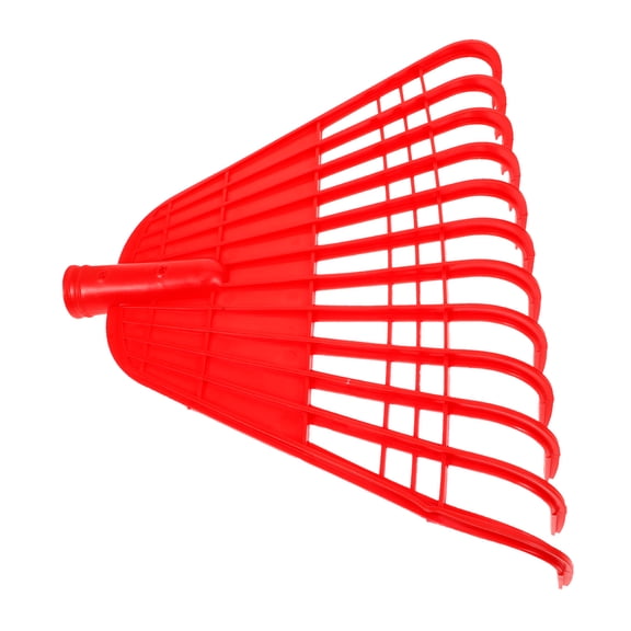 HOMEMAXS Red Plastic Garden Rake for Gardening with Fine Tooth Spacing to Remove Leaves Efficiently 18 Inch