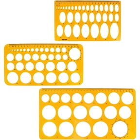 Plastic Geometric Drawing Templates Oval Circle Stencils 3Pcs