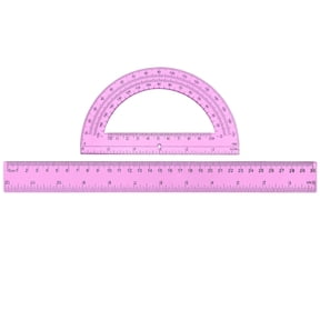 Plastic Geometry Ruler Set, 2Pcs Measuring Ruler Kit, Straight Measuring Ruler, Triangle Set Squares, 180‑Degree Protractor, Dual‑Scale Drafting Gauge, Precision Drawing Measuring Kit