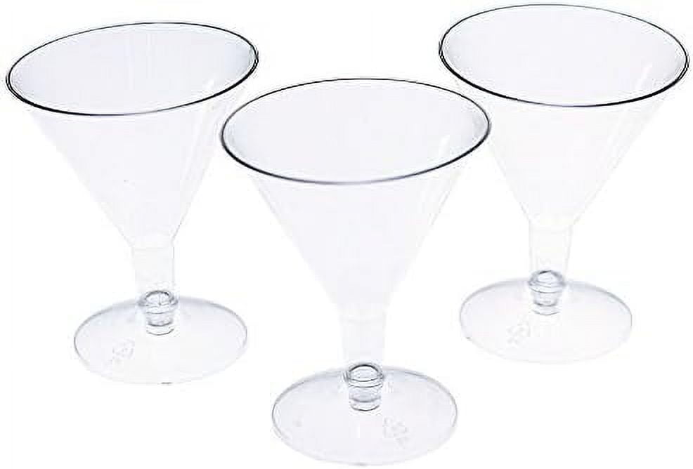 Plastic Glasses - 30 Pack 5 Oz. - Disposable Glasses With Stem - Cocktail Glasses - Ideal For ...