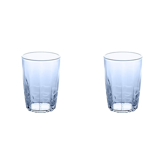 Plastic Glasses Drinking – 14 Oz Reusable Plastic Tumblers, Heat Resistant Stackable Cups for Hot & Cold Drinks, Party, Restaurant, Home, BPA Free (Sky Blue, 2PC)