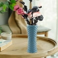 thumbnail image 1 of Plastic Glazed Vase for Flower Arrangement, Decorative Home Decor, Dried & Fresh Flower Holder, 8.8x3.5in, Blue Pink White Options, 1 of 6