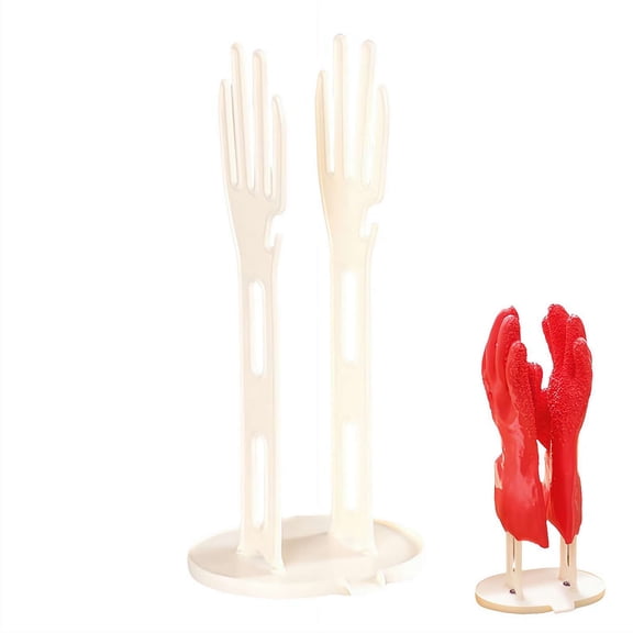 Plastic Glove Drying Rack, Multifunctional Removable Drain Rack for Gloves & Dishcloths, Kitchen Countertop Storage Organizer