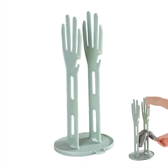 Plastic Glove Drying Rack, Multifunctional Removable Drain Rack for Gloves & Dishcloths, Kitchen Countertop Storage Organizer
