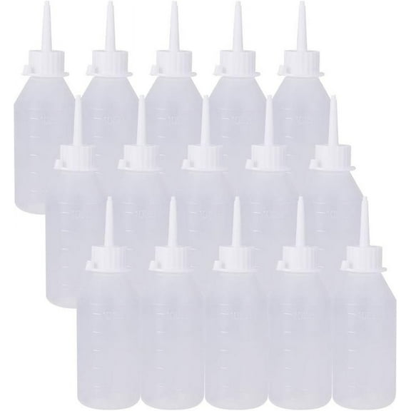 Plastic Glue Bottles Clear 10.7x4.5cm Capacity: 100ml(3.38 fl. oz) 15pcs/set