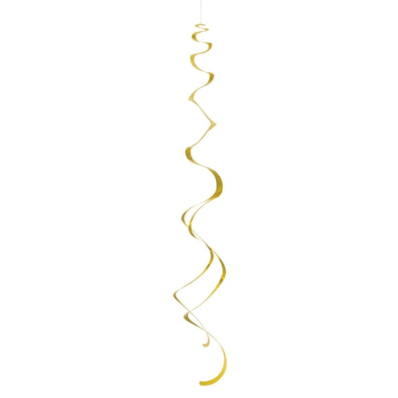 Plastic Gold Swirl Hanging Decorations, 26in, 8ct