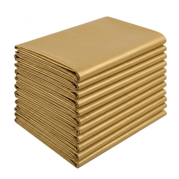 Plastic Gold Table Runners 10 Pack, 14x108 Inch Disposable Party Decor for Wedding Shower, Birthday Holiday Tablecloth Cover, Tear Resistant, Gold