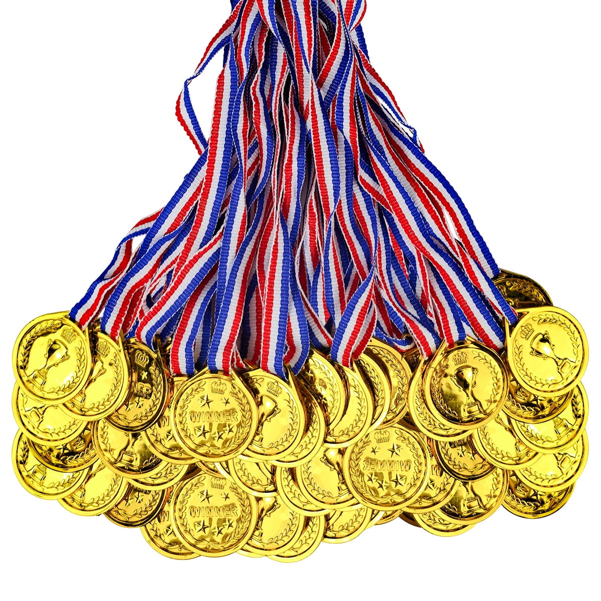 Plastic Gold Winners Medals for Children 100 Pieces