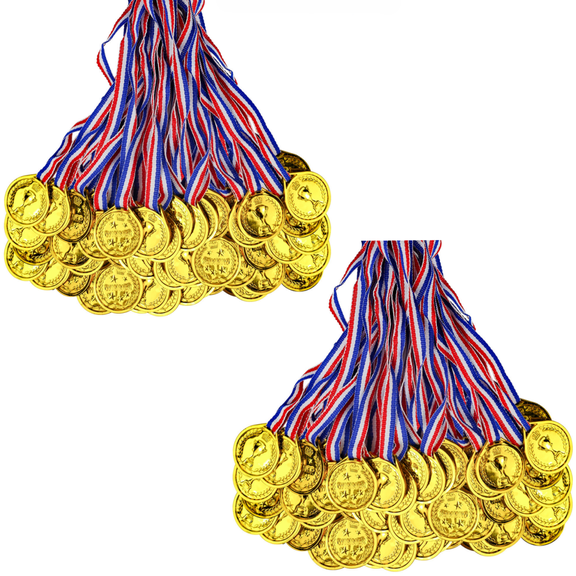 Plastic Gold Winners Medals for Children 200 Pieces