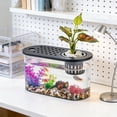 thumbnail image 1 of Plastic Goldfish Bowl Fish Tank – Clear Desktop Aquarium with Hydroponics Basket for Home Decor, Non-Breakable Design Featuring Breathable Holes for Pump & Feeding, 1 of 6