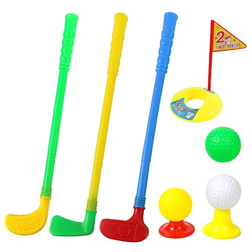Plastic Golf Clubs,Educational Golf Toys Sets for Toddlers Kids,Outdoor Indoor Sports Golf Game Toys for Boys Girls,Sturdy & Multi-Colored
