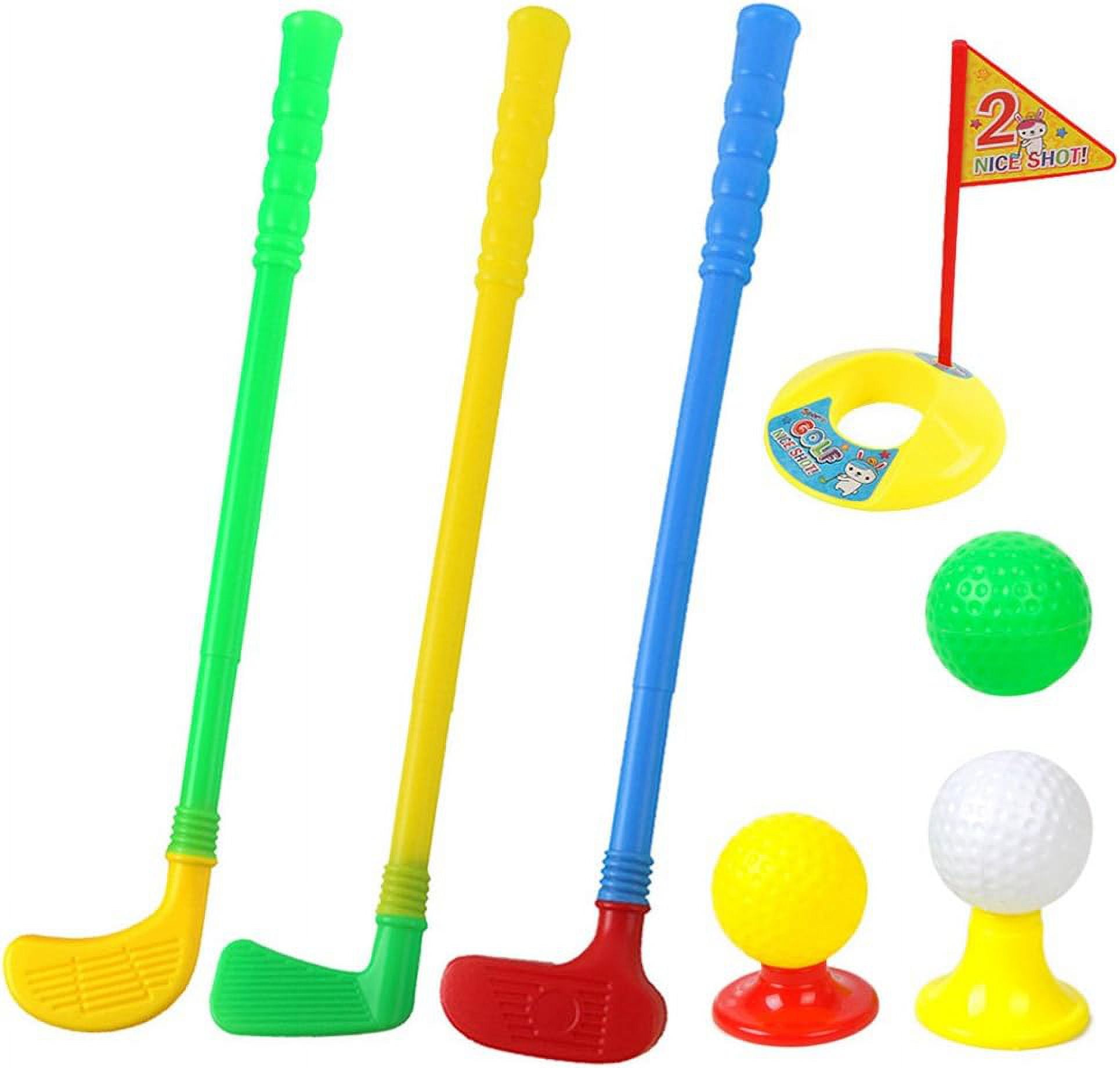 Plastic Golf Clubs, Educational Golf Toys Sets for Toddlers Kids, Sturdy & Multi-Colored
