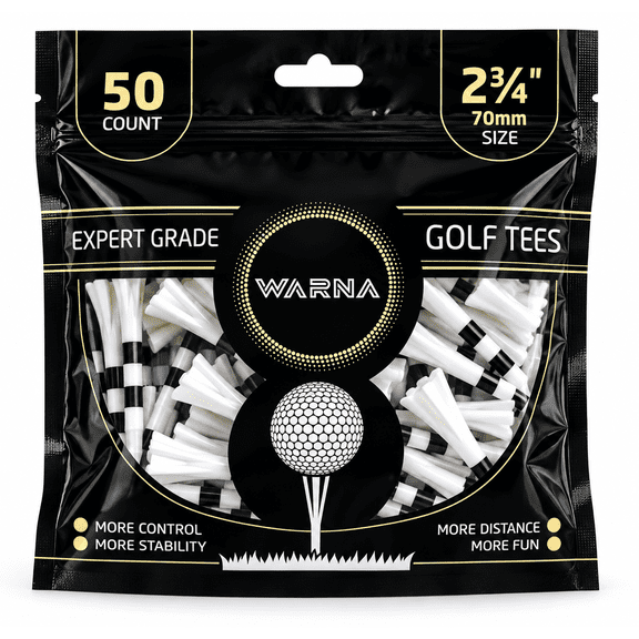 Warn Plastic Golf Tees 2 3/4-inch Expert Grade/Pack of 50/ Less Side Spin and Friction Golf Tees, White