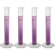 Plastic Graduated Cylinder Set - Education Equipment for Industrial and Academic Labs - Polypropylene Plastic - Science Research, Chemistry Classroom Supplies (10mL, 4-Pack)