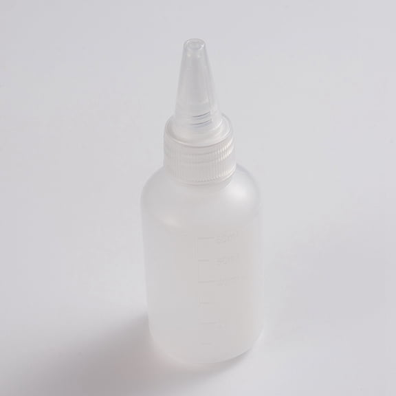 Plastic Graduated Glue Bottles Squeeze Bottles with Leak-Proof Cap White 11.2x3.9cm Capacity: 60ml for DIY