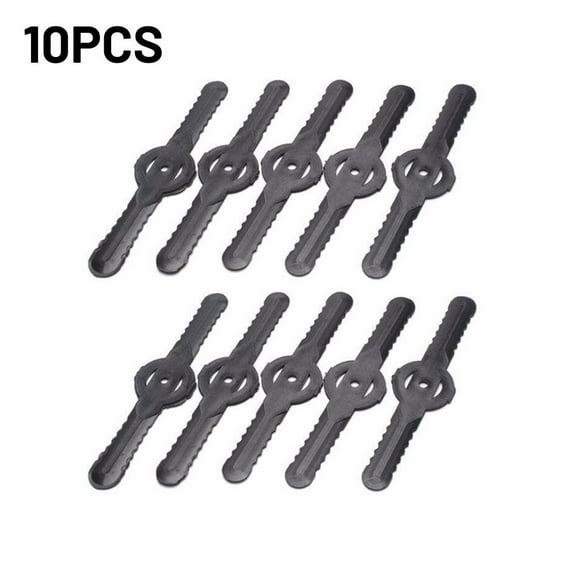 Plastic Grass Trimmer Blades Replacement for Garden Lawn Mowers Electric String Trimmers 139mm Long Anti-Rust Easy Install Durable Cutting Edges High Efficiency 10 Pack Black