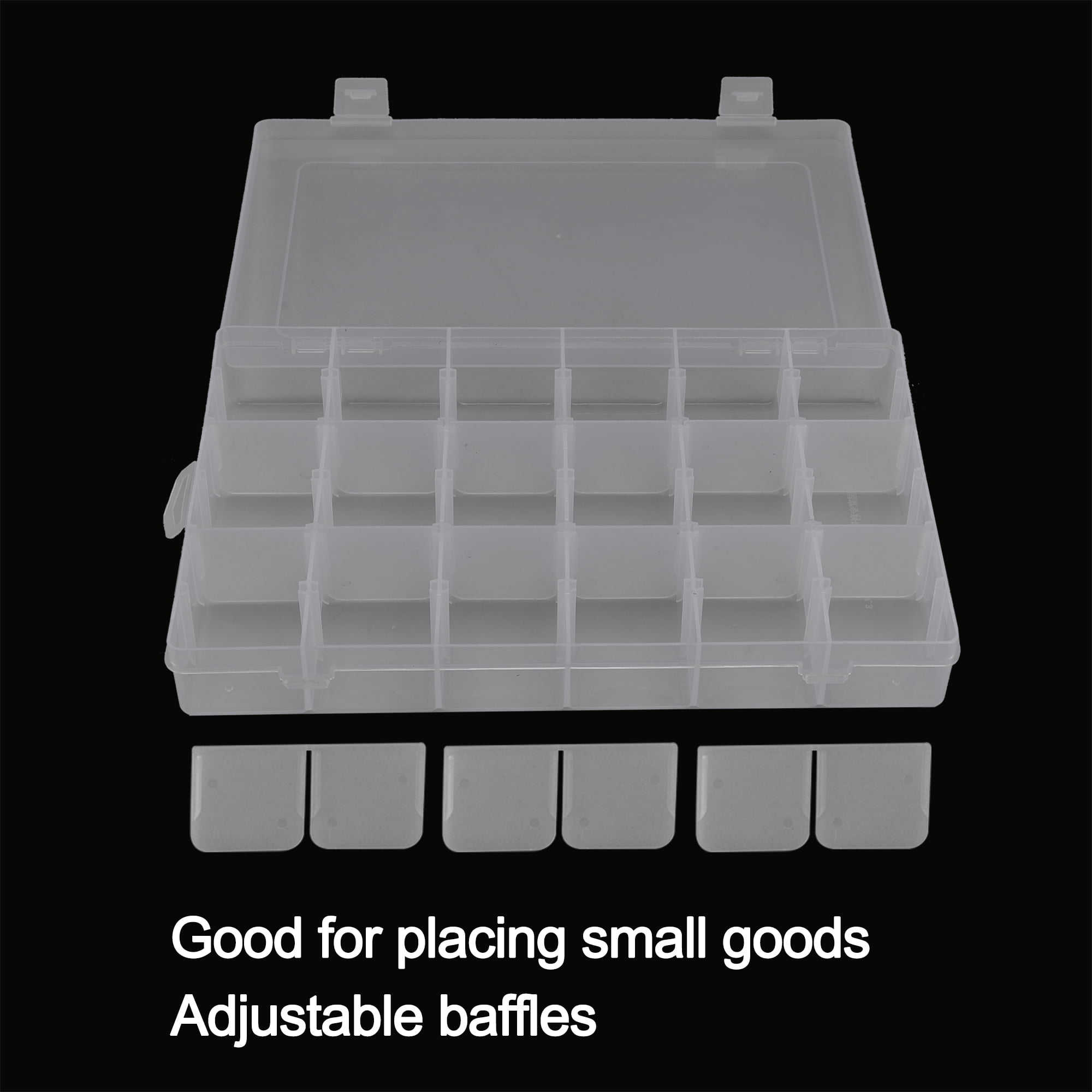 Plastic Grid Storage Box 18 Grids Clear Storage Transparent Container  Compartment Box with Removable Dividers