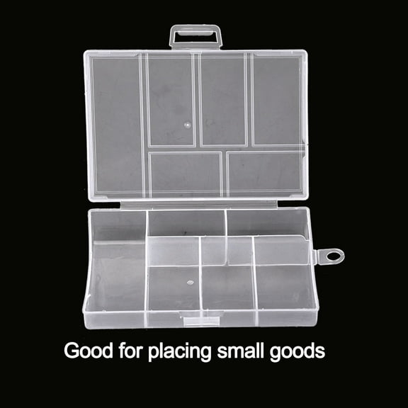 Plastic Grid Storage Box 6 Grids Clear Storage Transparent Container Compartment Box with Stable Dividers