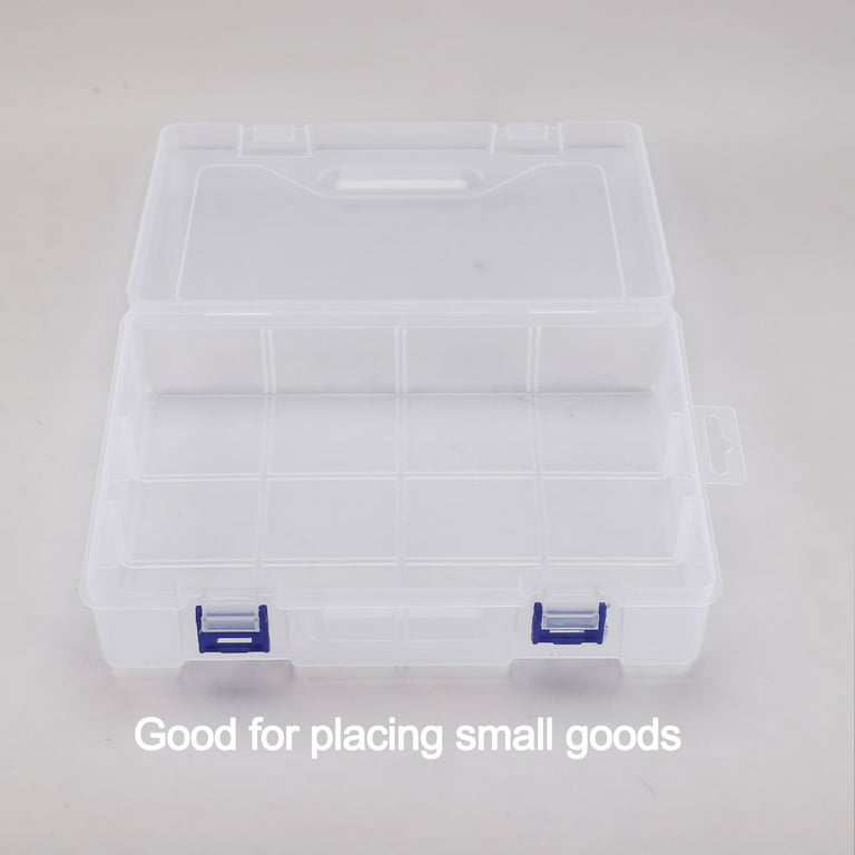 Plastic Grid Storage Box Clear Storage Clear Container Compartment Box with  Stable Dividers 