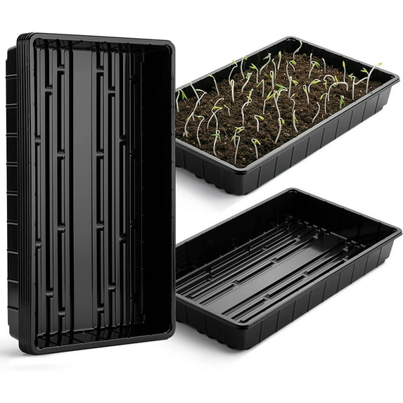 -Plastic Growing Trays, 5 Pack, Plant Tray, Seed Tray, Propagation Tray