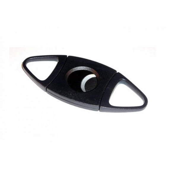 Plastic Guillotine Double Blade Cigar Cutter - 54 Ring Gauge - Black - 10 PACK