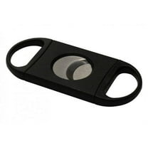 Plastic Guillotine Double Blade Cigar Cutter - 60 Ring Gauge - Black - 1 Piece