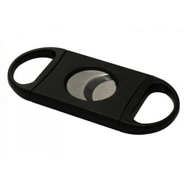 Plastic Guillotine Double Blade Cigar Cutter - 60 Ring Gauge - Black - 1 Piece