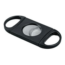 Plastic Guillotine Double Blade Cigar Cutter - 60 Ring Gauge - Black - 1 Piece