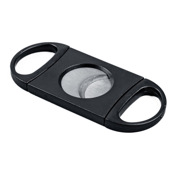 Plastic Guillotine Double Blade Cigar Cutter - 60 Ring Gauge - Black - 3 PACK