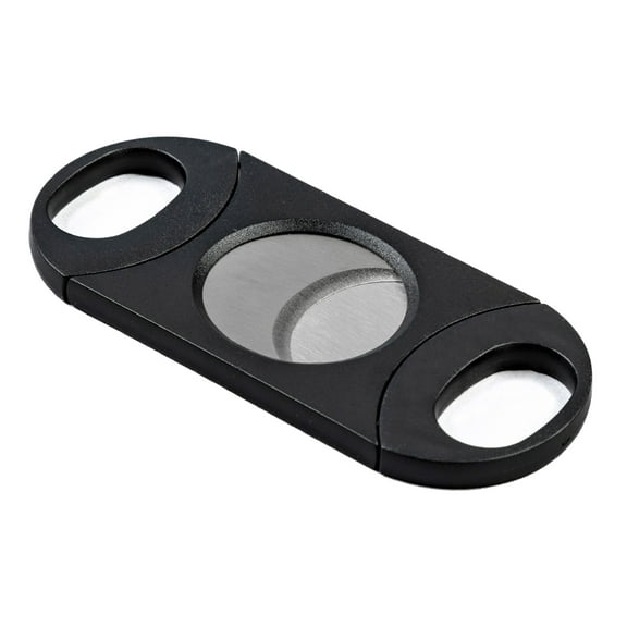 Plastic Guillotine Double Blade Cigar Cutter - ENOURMOUS 80 Ring Gauge - Black - 1 Piece