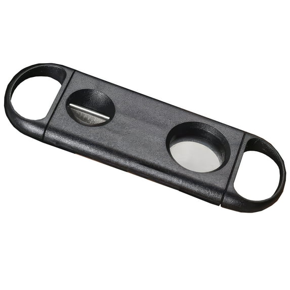 Plastic Guillotine & V-Cut Combo Cigar Cutter - 56/50 Ring Gauge - Black - 1 Piece