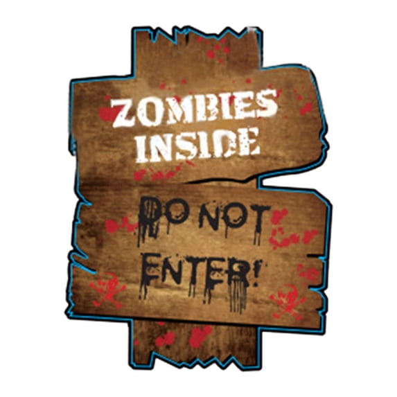 Plastic Halloween Caution Warning Sign for Garden Party Outdoor Decor