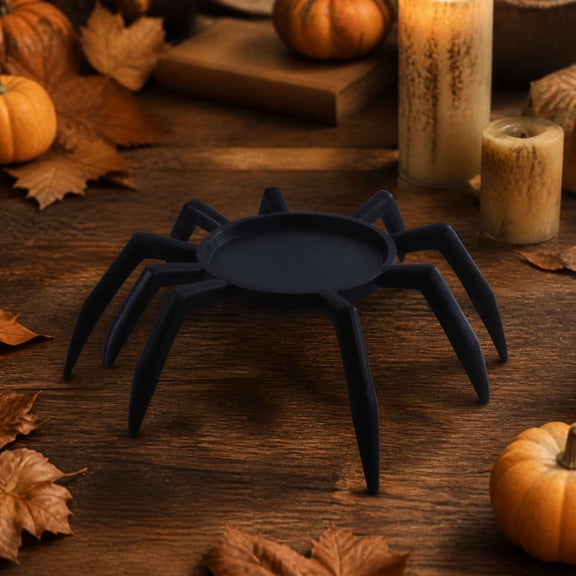 Plastic Halloween Serving Tray, Spider Web Design Plate, Party Table Decor for Snacks, Durable Candy Dish for Buffet, Spooky Holiday Entertaining