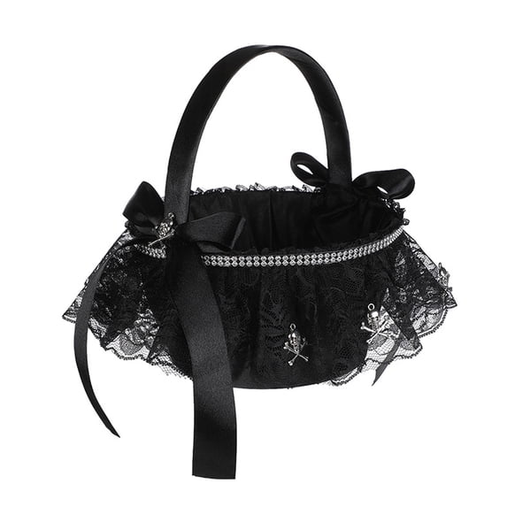 Plastic Halloween Storage Basket With Spider Skeleton Decorations For Party Favor Handbag Decorative Tote , 1pcs, D