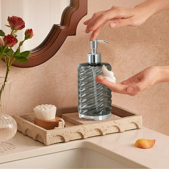 Plastic Hand Soap Dispenser Pump - Refillable Bathroom & Kitchen Liquid Soap Dispenser for Shampoo, Lotion, Oil - 6.81x2.87x2.87in Multi-Purpose Dispenser Bottle for Countertop, Office, Home Decor