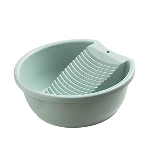 Hand Washing Basin with Washboard Lightweight Laundry Tub for Clothes Washing Face Soaking