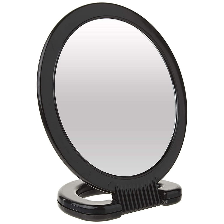 Diane Plastic Handheld Mirror Magnifying 2-Sided Vanity Mirror with Folding Cir