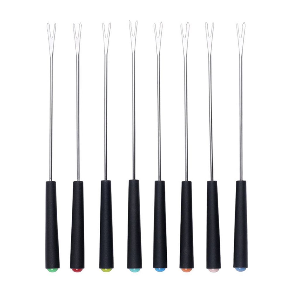 Plastic Handle Fork, 8PCS Stainless Steel Cheese Forks Plastic Handle