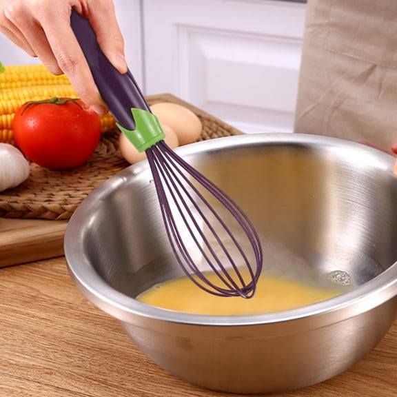 Plastic Handle Whisk - Manual Cream Whisk, Dough Mixer - Versatile Kitchen Beater, Easy-to-Clean & Portable