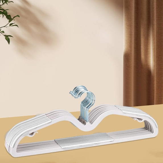 Plastic Hanger Short Neck Non-Slip Thickened Clothes Hanger - Space Saving Household Storage Rack for Wardrobe Closet Organizer