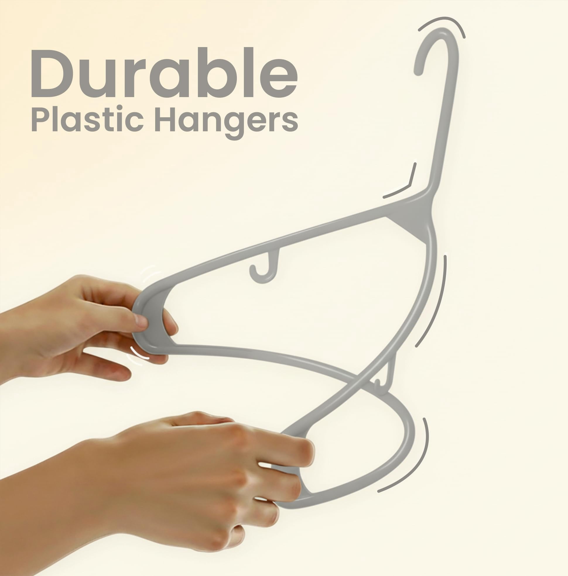 Plastic Hangers 20 Pack - Space Saving Clothes Hanger - Durable & Strong Closet Organizers and Storage with Built-in Strap Hooks - Essential for Shirts, Pants, Skirts & Coats