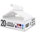 thumbnail image 1 of Plastic Hangers 20 Pack - Space Saving Clothes Hanger - Durable & Strong Closet Organizers and Storage with Built-in Strap Hooks  (White), 1 of 9