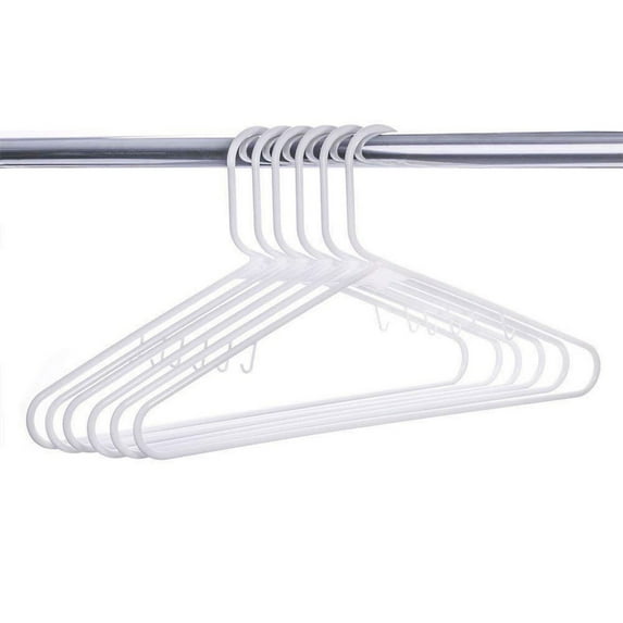 Plastic Hangers, 20 Pack White, Premium Clothes Hangers, Durable Coat Hanger, Lightweight and Slim Closet Hanger, Space Saving Clothes Hangers for Closet, 16.25x9.5"
